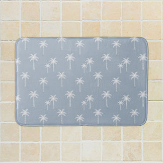 Palmträd Boho Kustnära Bondgård Dusty Blue Badrumsmatta