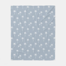 Palmträd Boho Kustnära Bondgård Dusty Blue Fleecefilt