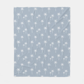 Palmträd Boho Kustnära Bondgård Dusty Blue Fleecefilt