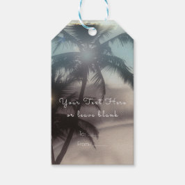 Palmträd Elegant Tropisk Strandfestpresent Presentetikett
