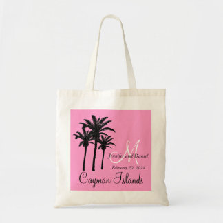 Palmträd för tote bags för rosastrandbröllop tygkasse