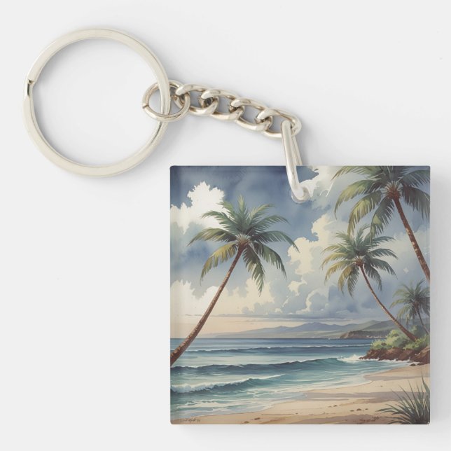Palmträd Hawaiian Resa Honolulu Blått Hav (Framsidan)