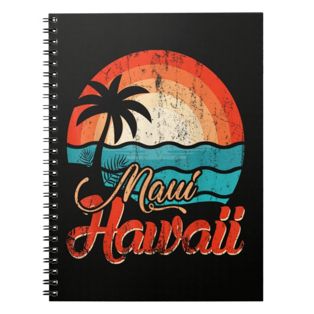 Palmträd Hawaiiansk strand Anteckningsbok (Framsidan)