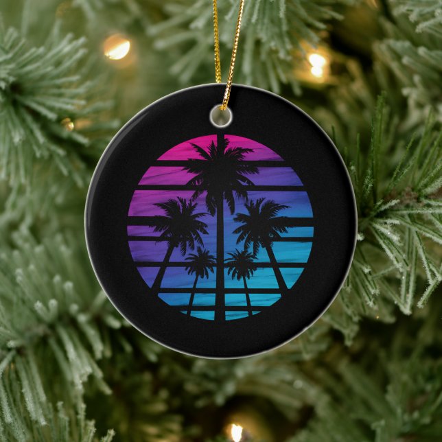 Palmträd Hawaiianskt Strand Sommarlov Julgransprydnad Keramik (Träd)