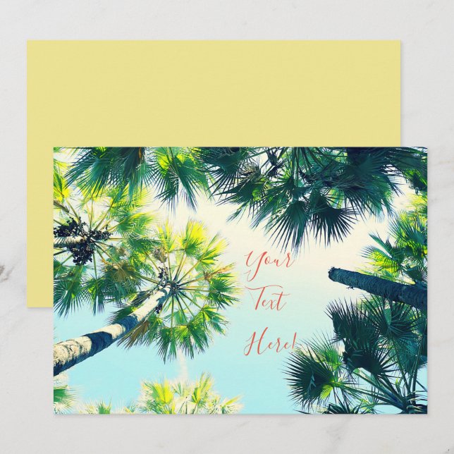Palmträd Himmel Sommar Glada Vibbar Inbjudningskor Inbjudningar (Fram/baksida)
