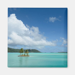 Palmträd i Bora Bora lagunmagnet Magnet