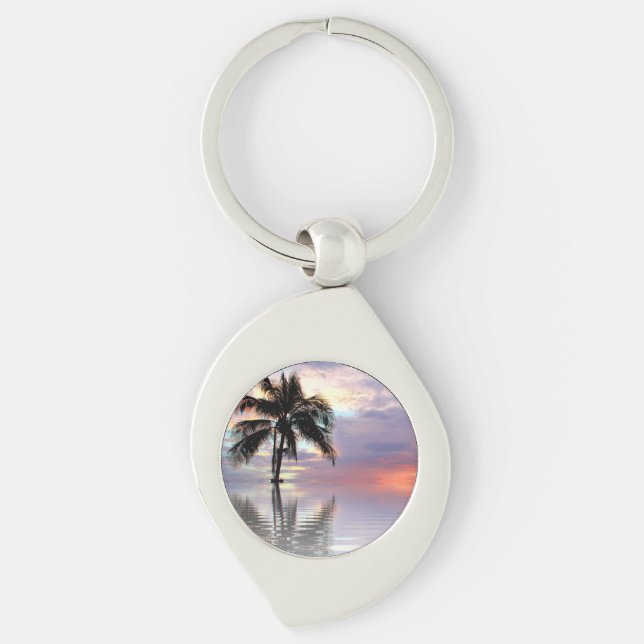 Palmträd i viken nyckelring (Framsidan)