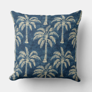Palmträd Indigo Blå & Kräm Kastkudde Kudde