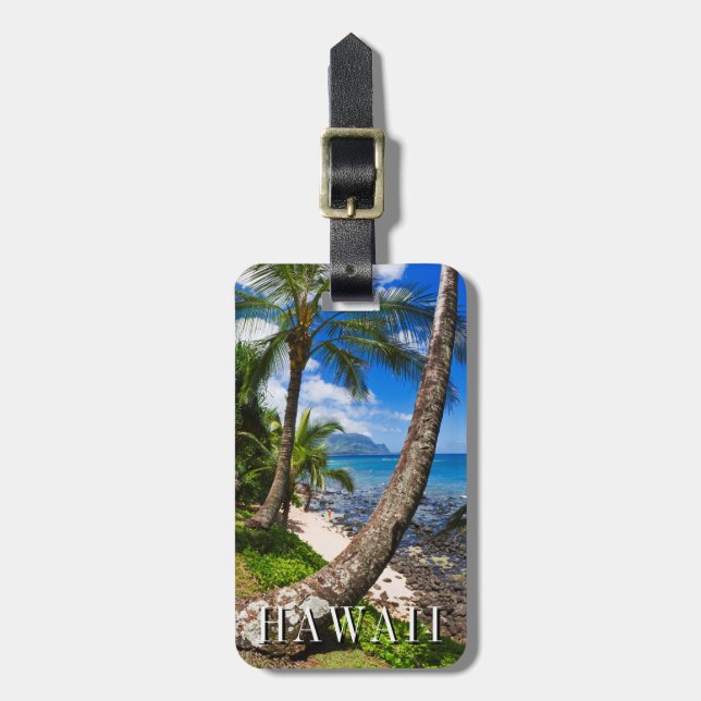 Palmträd längs Hideaways Beach Bagagebricka (Vertikal Framsida)