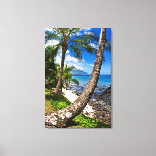 Palmträd längs Hideaways Beach Canvastryck