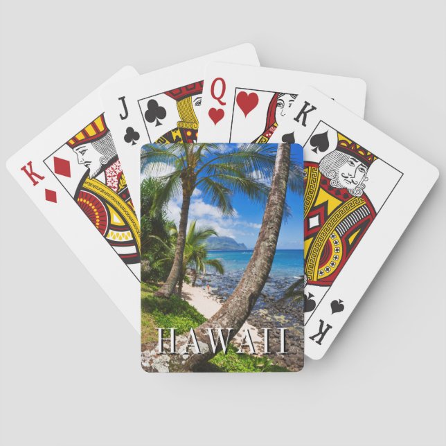 Palmträd längs Hideaways Beach Casinokort (Baksidan)