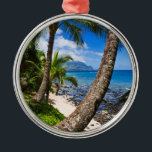 Palmträd längs Hideaways Beach Julgransprydnad Metall<br><div class="desc">Hideaways Beach och Na Pali-kusten,  nordkusten,  ön Kauai,  Hawaii,  USA. Kredit: Russ Bishop / superstock.com</div>