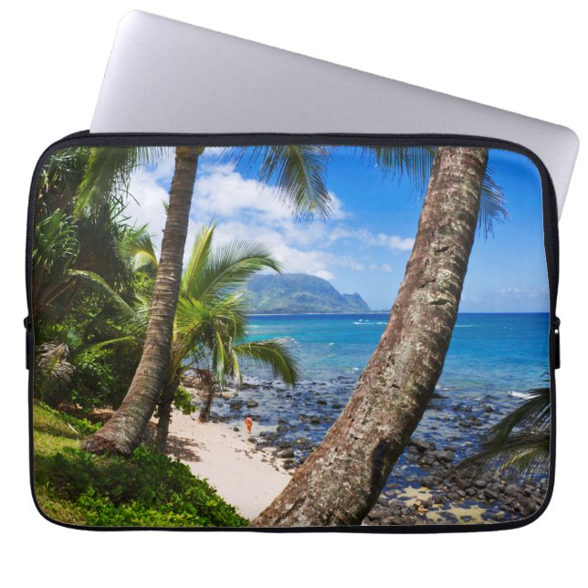 Palmträd längs Hideaways Beach Laptop Fodral (Framsidan)