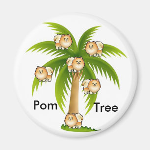 Palmträd med Pomeranians Magnet