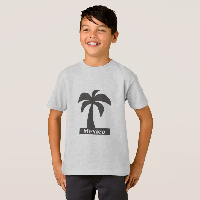 Palmträd (Mexiko Semester) - Barn Basic T-Shirt (Hel framsida)