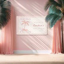 Palmträd | Nappflaskor Kust Baby Shower Välkommen