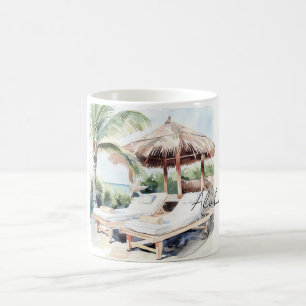 Palmträd Ocean Strand Kaffemugg