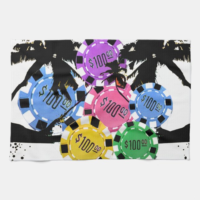 PALMTRÄD OCH CHIPER KÖKSHANDDUK (Horisontell)