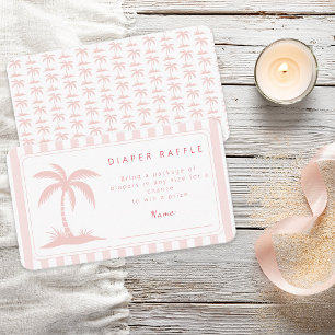 Palmträd och nappflaskor Baby Shower Blöjtombola Tilläggskort