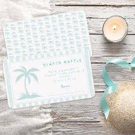Palmträd och nappflaskor Baby Shower Blöjtomte Tilläggskort