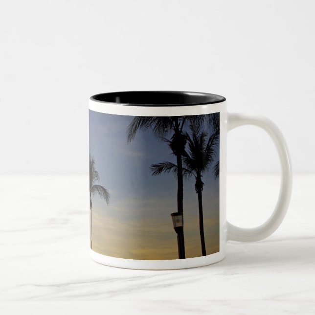 Palmträd och solnedgång, Mindil Beach Två-Tonad Mugg (Höger)