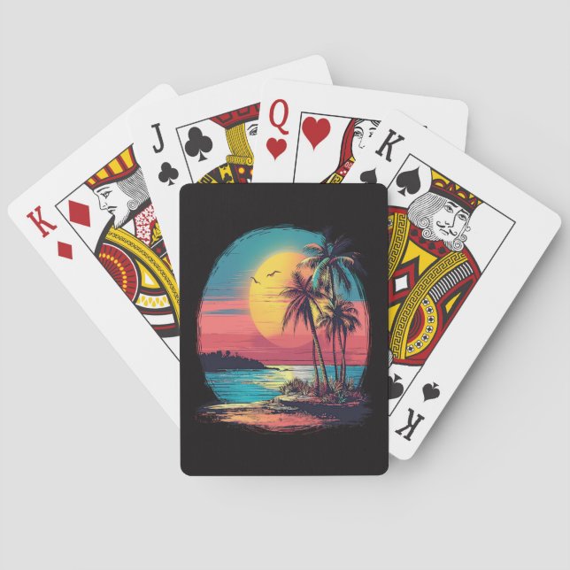 Palmträd och strand casinokort (Baksidan)