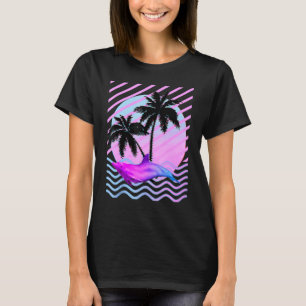 Palmträd och Vaporwave i estetiska 80-talet T Shirt