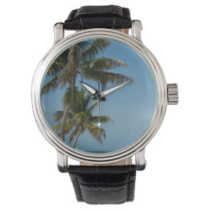 Palmträd och vit sandstrand armbandsur
