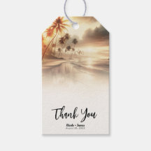 Palmträd & Orange Solnedgång Strandbröllop