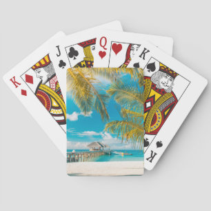 Palmträd på en härlig solnedgång casinokort