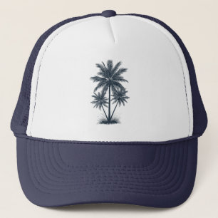 Palmträd - Retro Stil Tropisk Strand Sol Sommar Keps