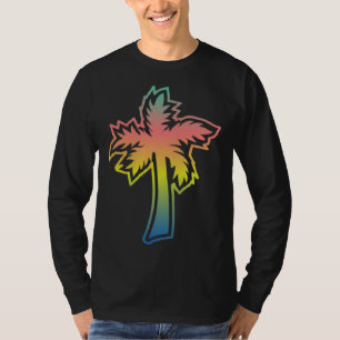 Palmträd Solnedgång Stämning Sommar Familje Semes T Shirt