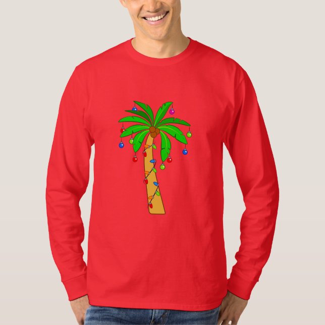 Palmträd som dekoreras för jul tröja (Framsida)