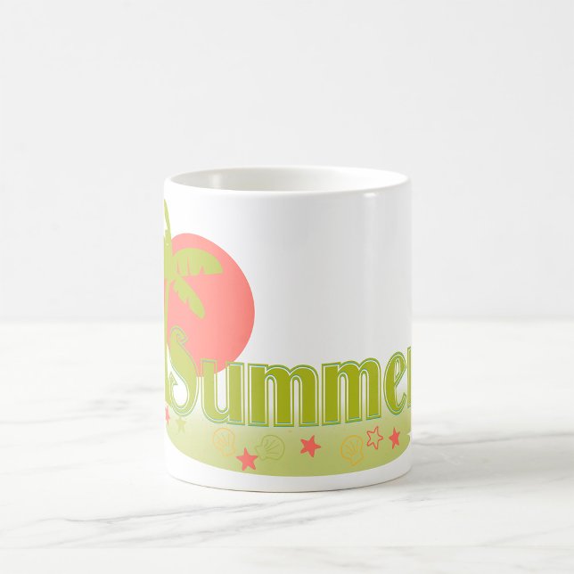 Palmträd sommar med sol och strand kaffemugg (Skapare uppladdad)