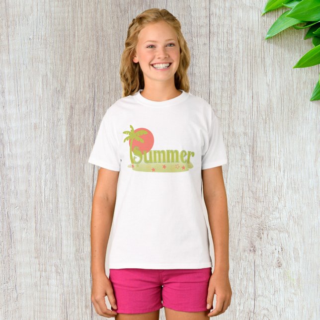 Palmträd sommar med sol och strand t shirt (Skapare uppladdad)