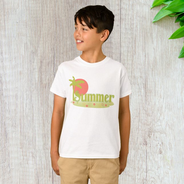 Palmträd sommar med sol och strand t shirt (Skapare uppladdad)