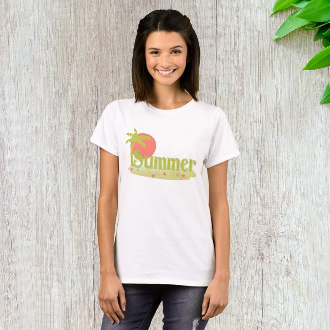 Palmträd sommar med sol och strand t shirt (Skapare uppladdad)