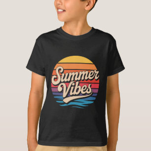 Palmträd sommar vibbar retro surf solnedgång stran t shirt