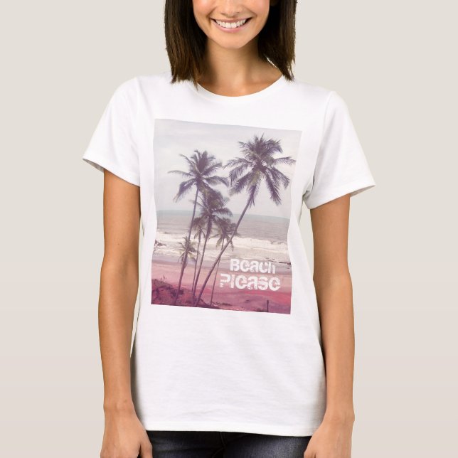 palmträd sommaren, strand behar tee shirt (Framsida)