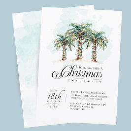 Palmträd Strand Julfest Inbjudningar
