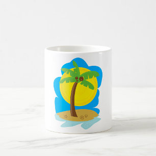 Palmträd Strand Kaffemugg