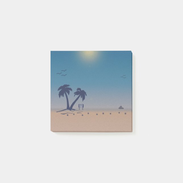 Palmträd Strand Post-it Block (Framsida)