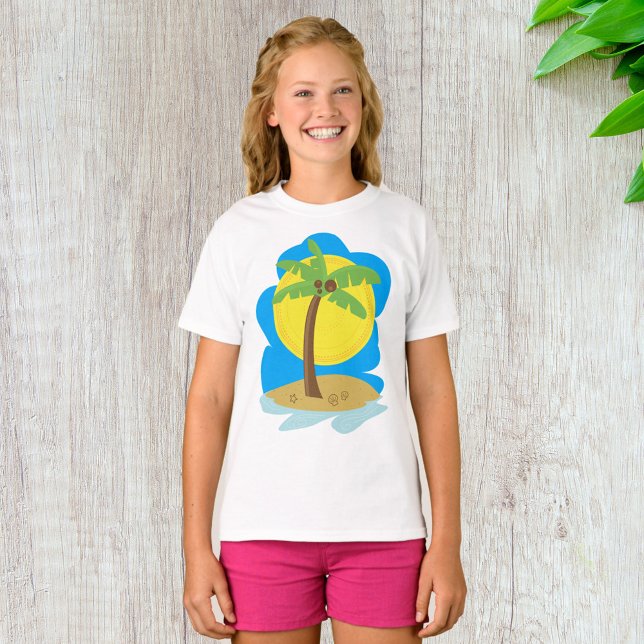 Palmträd Strand T Shirt (Skapare uppladdad)