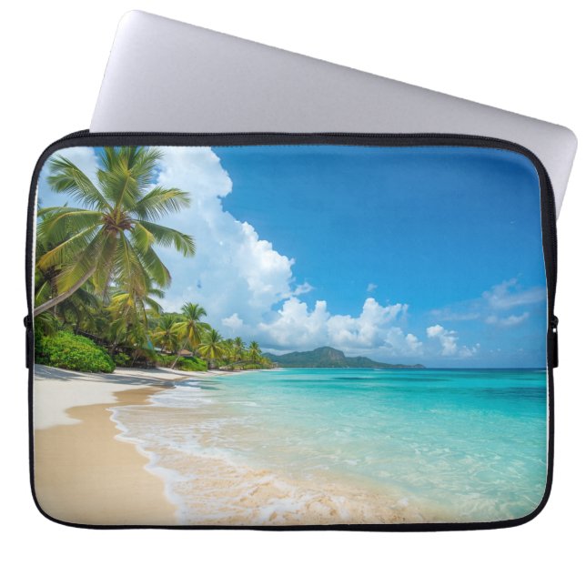 Palmträd Strand Tropisk Ocean  Laptop Fodral (Framsidan)