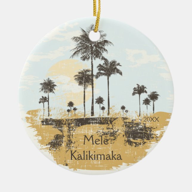 Palmträd Tropisk hawaiiansk juldekoration (Framsidan)
