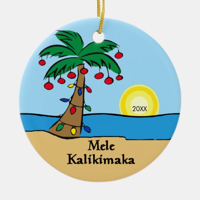 Palmträd Tropisk hawaiiansk julgranskula (Framsidan)