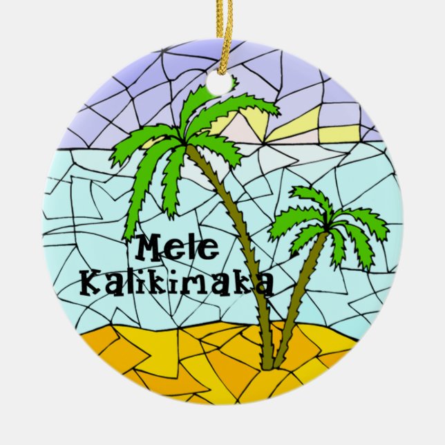 Palmträd Tropisk hawaiiansk julgranskula (Framsidan)