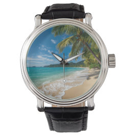 Palmträd Tropisk Strand Ocean Armbandsur