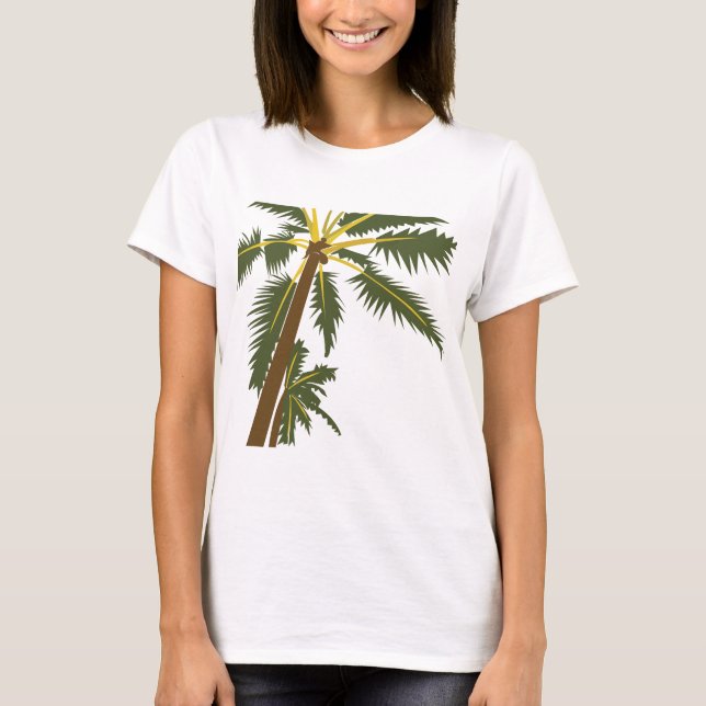 Palmträd Tropisk T Shirt (Framsida)
