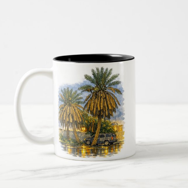 Palmträd Två-Tonad Mugg (Vänster)